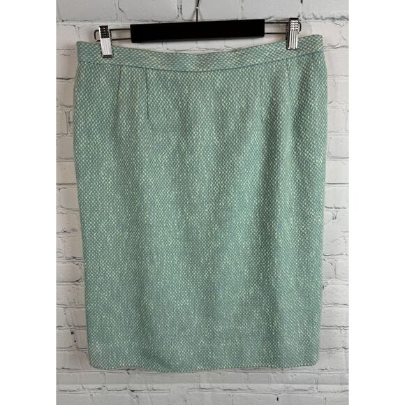 Carlisle Dresses & Skirts - CARLISLE wool cotton light blue classic straight pencil skirt size 16